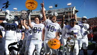 Next Story Image: Northwestern football practicing in costumes makes for Halloween treat